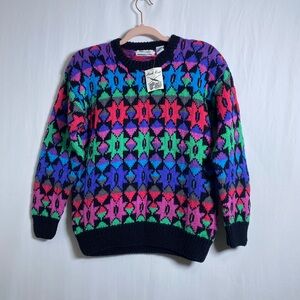 Vibrant Multicolor Geometric Sweater